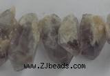 CTD933 Top drilled 10*14mm - 15*25mm faceted nuggets amethyst beads