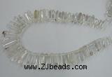 CTD935 Top drilled 6*15mm - 7*40mm wand AB grade white crystal beads