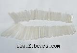 CTD939 Top drilled 5*25mm - 6*60mm sticks white crystal beads