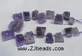 CTD941 Top drilled 14*20mm - 28*35mm freeform druzy amethyst beads