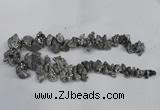 CTD943 Top drilled 10*15mm - 15*25mm nuggets plated druzy agate beads