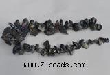 CTD944 Top drilled 10*15mm - 15*25mm nuggets plated druzy agate beads