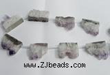 CTD955 Top drilled 25*35mm - 30*40mm freeform druzy amethyst beads