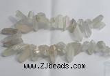 CTD958 Top drilled 10*20mm - 15*35mm nuggets AB-color white crystal beads