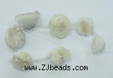 CTD960 Top drilled 15*20mm - 20*25mm nuggets plated druzy agate beads