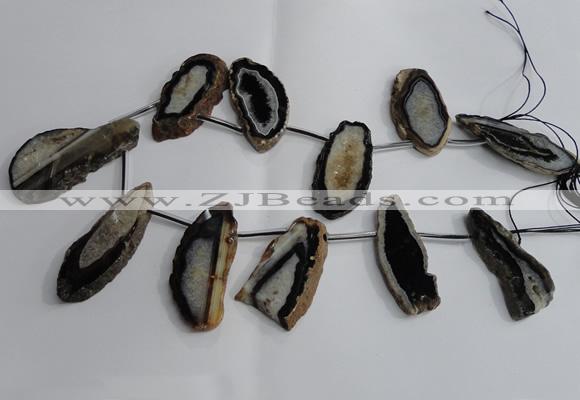 CTD963 Top drilled 15*35mm - 25*55mm freeform agate gemstone beads