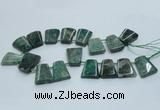 CTD966 Top drilled 22*30mm trapezoid agate gemstone beads