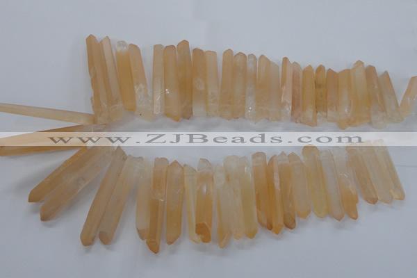 CTD969 Top drilled 6*25mm - 8*65mm sticks red quartz beads