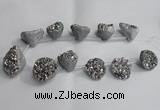 CTD991 Top drilled 12*15mm - 18*25mm nuggets plated druzy agate beads