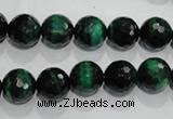 CTE1012 15.5 inches 8mm faceted round dyed green tiger eye beads