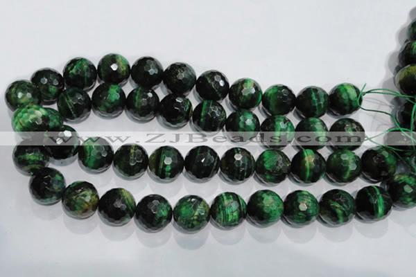 CTE1019 15.5 inches 20mm faceted round dyed green tiger eye beads