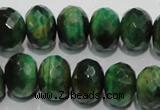 CTE1024 15.5 inches 10*14mm faceted rondelle dyed green tiger eye beads