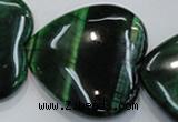 CTE1086 15.5 inches 40*40mm heart dyed green tiger eye beads