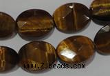 CTE1095 15.5 inches 13*18mm faceted oval yellow tiger eye beads