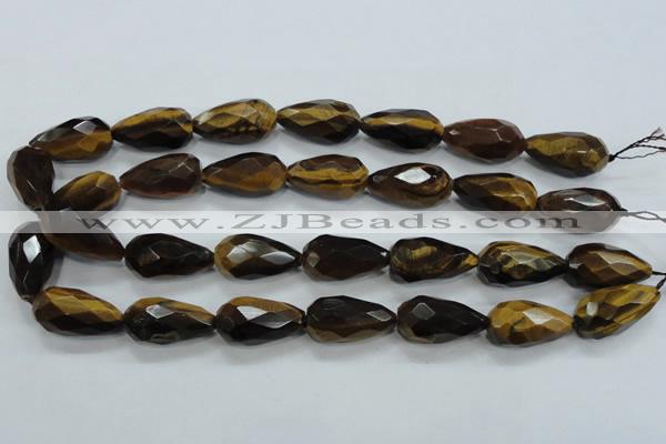 CTE117 15.5 inches 14*26mm faceted teardrop yellow tiger eye beads