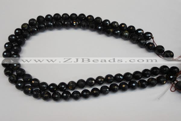 CTE1186 15.5 inches 8mm faceted round blue tiger eye beads