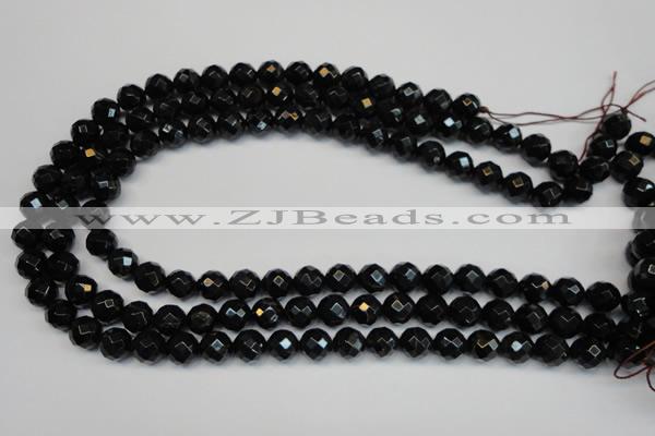 CTE1187 15.5 inches 10mm faceted round blue tiger eye beads