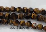 CTE1200 15 inches 6mm faceted nuggets yellow tiger eye beads