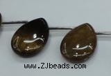 CTE126 18*25mm top-drilled flat teardrop yellow tiger eye beads wholesale