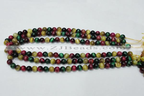 CTE133 15.5 inches 8mm round dyed tiger eye gemstone beads