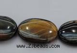 CTE1364 15.5 inches 15*20mm oval yellow & blue tiger eye beads