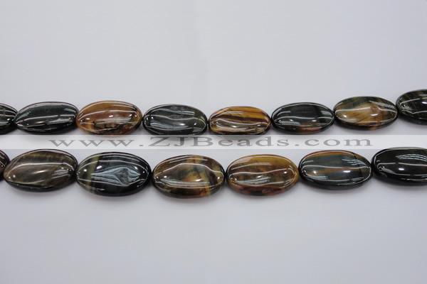 CTE1367 15.5 inches 25*35mm oval yellow & blue tiger eye beads