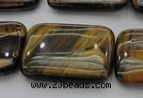 CTE1382 15.5 inches 22*30mm rectangle yellow & blue tiger eye beads