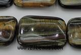 CTE1383 15.5 inches 25*35mm rectangle yellow & blue tiger eye beads