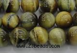 CTE1442 15.5 inches 8mm round golden & blue tiger eye beads