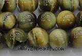 CTE1443 15.5 inches 10mm round golden & blue tiger eye beads