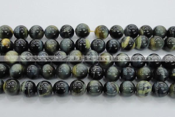 CTE1455 15.5 inches 14mm round golden & blue tiger eye beads