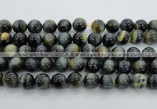CTE1457 15.5 inches 18mm round golden & blue tiger eye beads