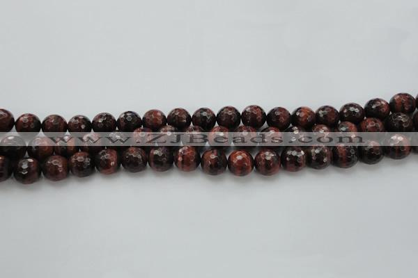 CTE1461 15.5 inches 6mm faceted round red tiger eye beads