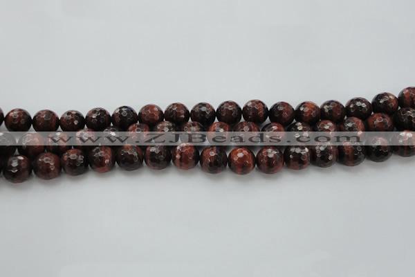 CTE1462 15.5 inches 8mm faceted round red tiger eye beads