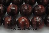 CTE1464 15.5 inches 12mm faceted round red tiger eye beads