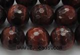 CTE1466 15.5 inches 16mm faceted round red tiger eye beads