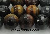 CTE1476 15.5 inches 16mm faceted round mixed tiger eye beads