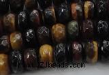 CTE1482 15.5 inches 6*10mm faceted rondelle mixed tiger eye beads