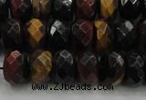 CTE1483 15.5 inches 7*12mm faceted rondelle mixed tiger eye beads