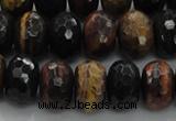 CTE1484 15.5 inches 8*14mm faceted rondelle mixed tiger eye beads