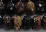 CTE1485 15.5 inches 10*16mm faceted rondelle mixed tiger eye beads