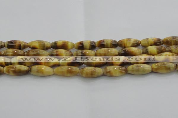 CTE1522 15.5 inches 8*18mm rice golden tiger eye beads wholesale