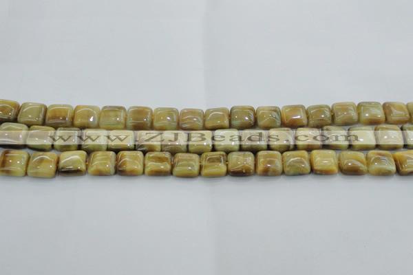 CTE1526 15.5 inches 10*10mm square golden tiger eye beads wholesale