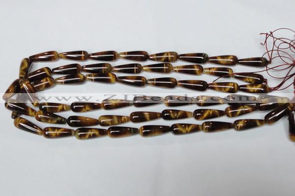 CTE153 15.5 inches 8*22mm teardrop yellow tiger eye gemstone beads