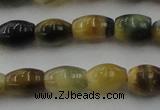 CTE1552 15.5 inches 6*10mm rice golden & blue tiger eye beads wholesale