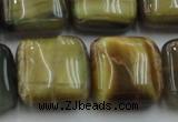 CTE1567 15.5 inches 18*18mm square golden & blue tiger eye beads wholesale