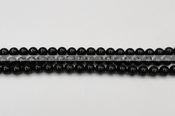 CTE1602 15.5 inches 8mm round AB grade black tiger eye beads