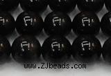 CTE1605 15.5 inches 14mm round AB grade black tiger eye beads