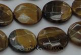 CTE1727 15.5 inches 16mm faceted coin yellow tiger eye beads
