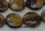 CTE1728 15.5 inches 18mm faceted coin yellow tiger eye beads